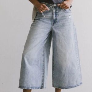 Bohme Bruce Culottes Jeans in Light Wash Women’s Size 24 Wide Leg Cropped Denim